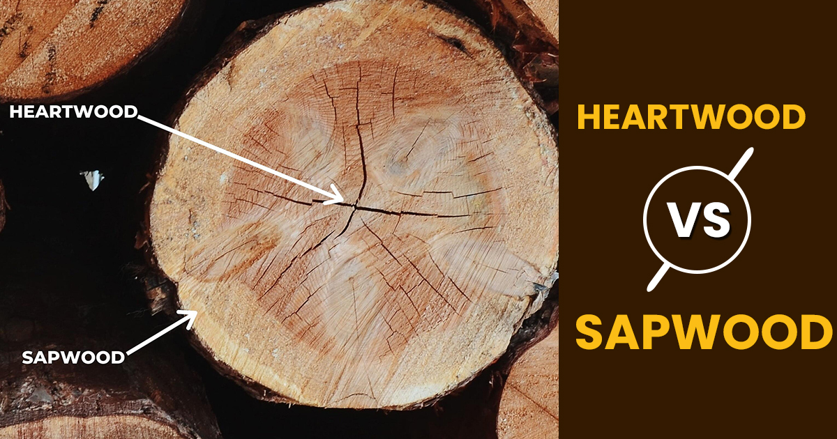 difference between heartwood and sapwood