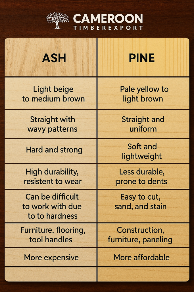 ash wood vs pine wood